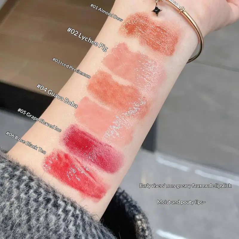 Gege urso lábio esmalte espelho glitter matiz labial de longa duração hidratante amor coração forma sólida batom caneta lábios maquiagem cosméticos