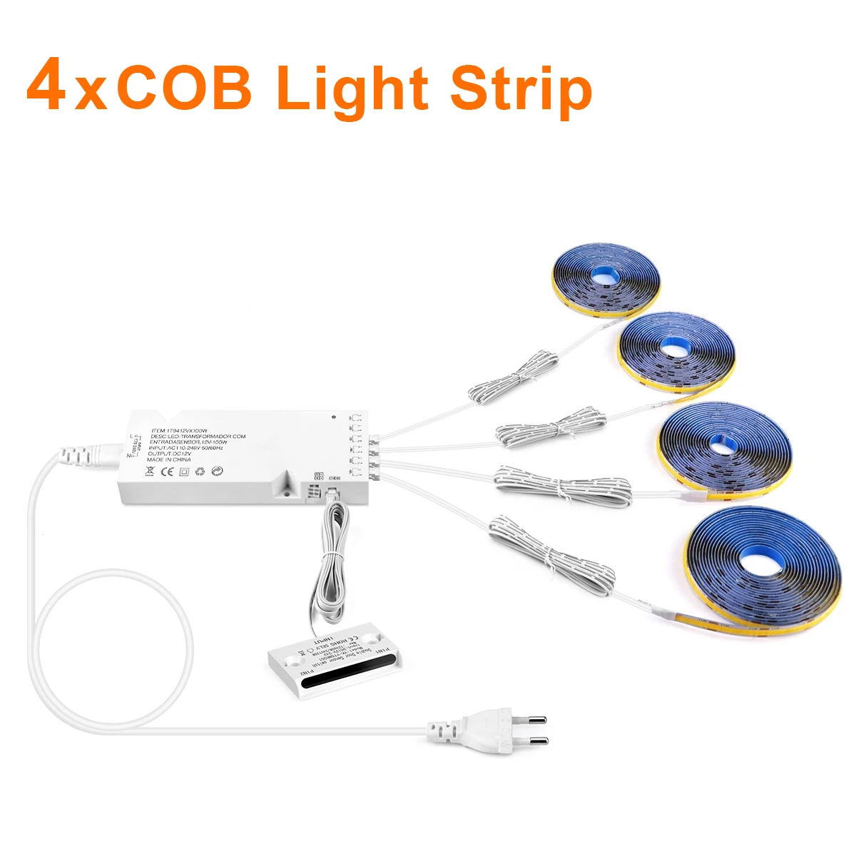 12V COB LED Strip Licht Slimme Dubbele Deur Sensor Schakelaar Kastverlichting voor uw kamer Verlichting Dupont LED Tape Deur Open Licht-AAN