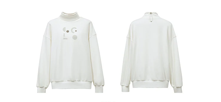 Amii Mock Neck Fleece Lined Sweatshirt Drop Shoulder Oversized Slimming Casual Minimalist Winter Women's Sweaters 12614002