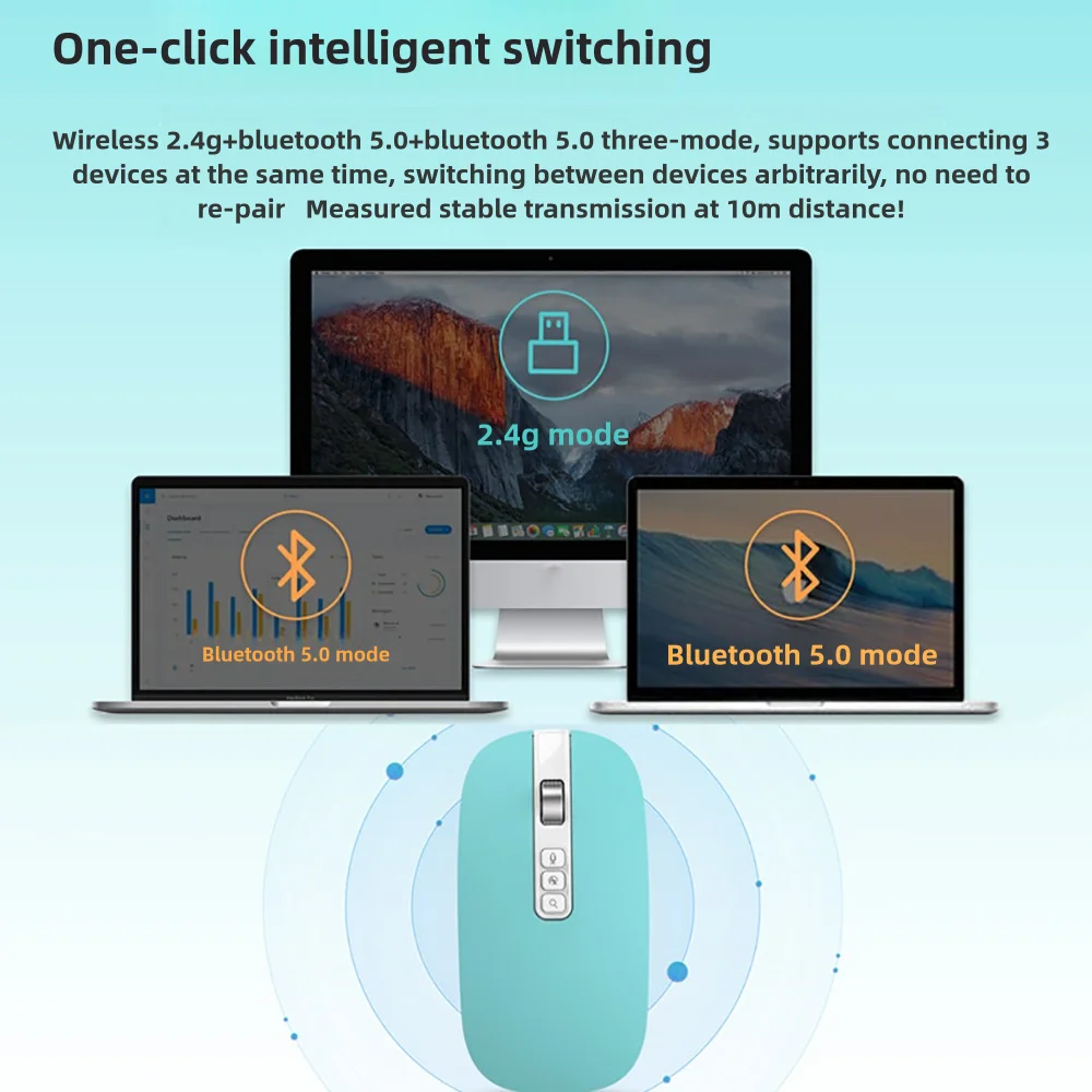 AI Voice Muis Dual Bluetooth Draadloze Muis 2.4G Draadloze Muis Oplaadbare Muis 800-1000-1200-1600 DPI Muizen voor PC Laptop