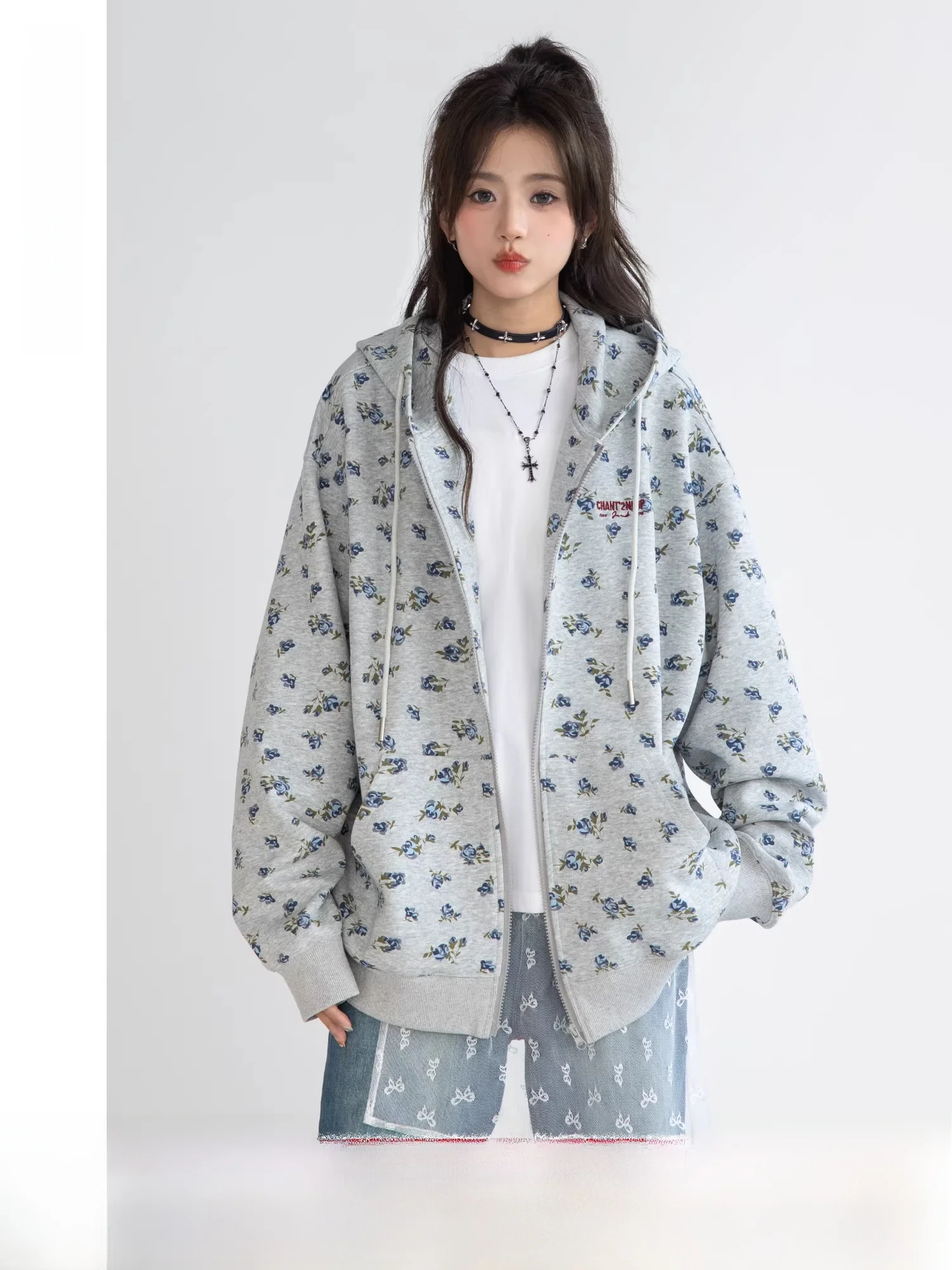 

Весенний свободный женский кардиган с цветочным принтом, повседневный, в стиле «lazy chic», с длинными рукавами...