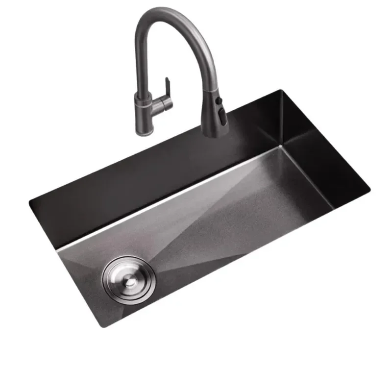 Handmade Stainless Steel Kitchen Sink Large Single Bowl Vegetable Basin Set Topmount/Undermount SUS304 Seamless Design
