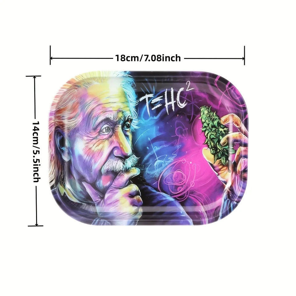 18*14 سنتيمتر التبغ المعادن صينية لف الحاويات التدخين تخزين الشاي طاولة القهوة المتداول أداة #2