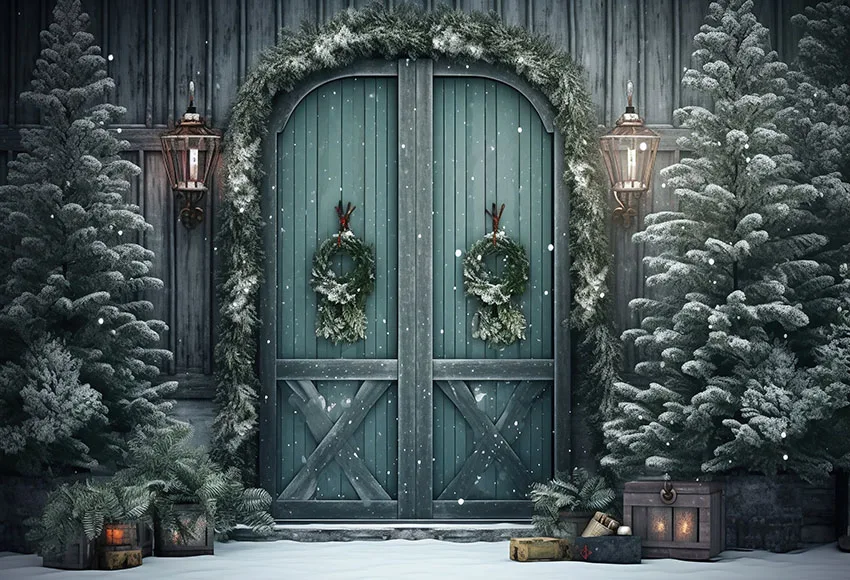 Mehofond-عيد الميلاد الأحمر الحظيرة خلفية الباب ، ريفي لوحة خشبية ، شجرة عيد الميلاد ، الأسرة ، عطلة الاطفال ، صورة التصوير الفوتوغرافي ، خلفية الدعامة