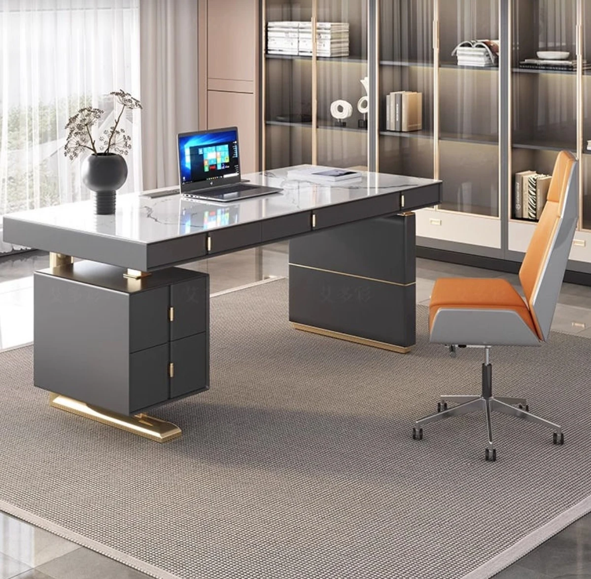 Sinstered Stone/marble Executive Desk Modern Simple Home Computer Desk Integrated Table Designer High-end Office Table