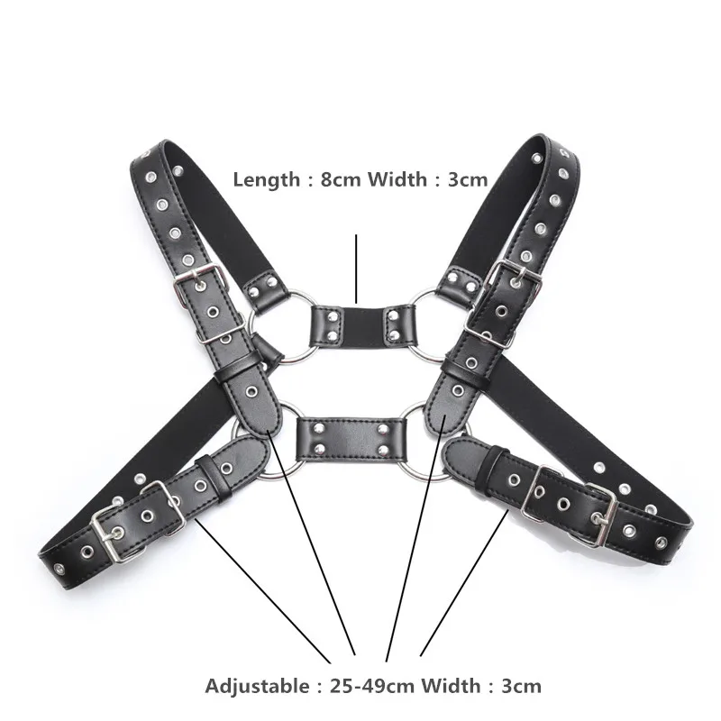 صنم مثلي الجنس الجلود مربط صدر أحزمة قابل للتعديل الجسم الجنسي عبودية قفص تسخير الأشرطة فاسق الهذيان مثلي الجنس الملابس للجنس الكبار #5