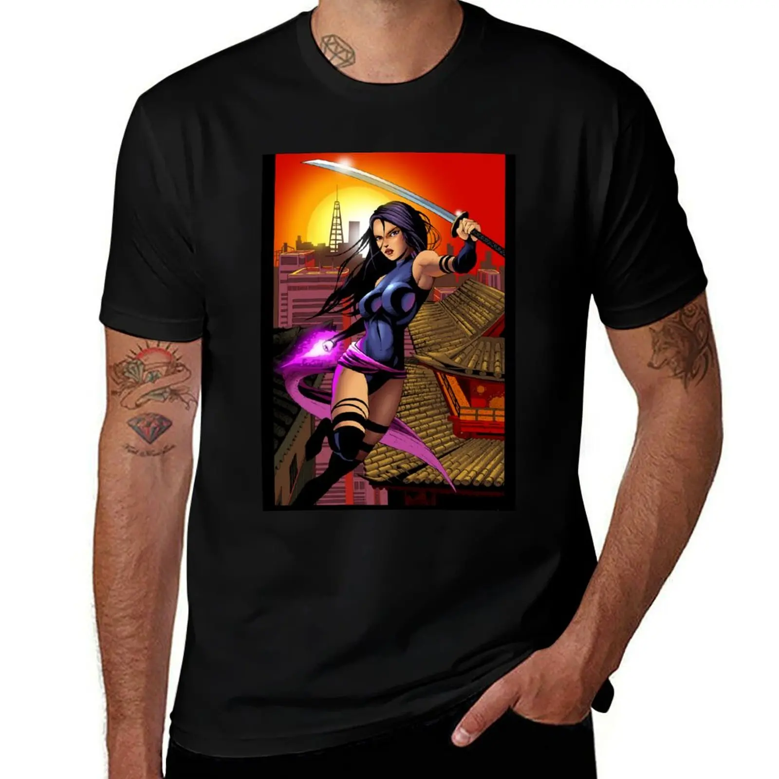 Psylocke T-Shirt Trendy Print Short Sleeve T-Shirt