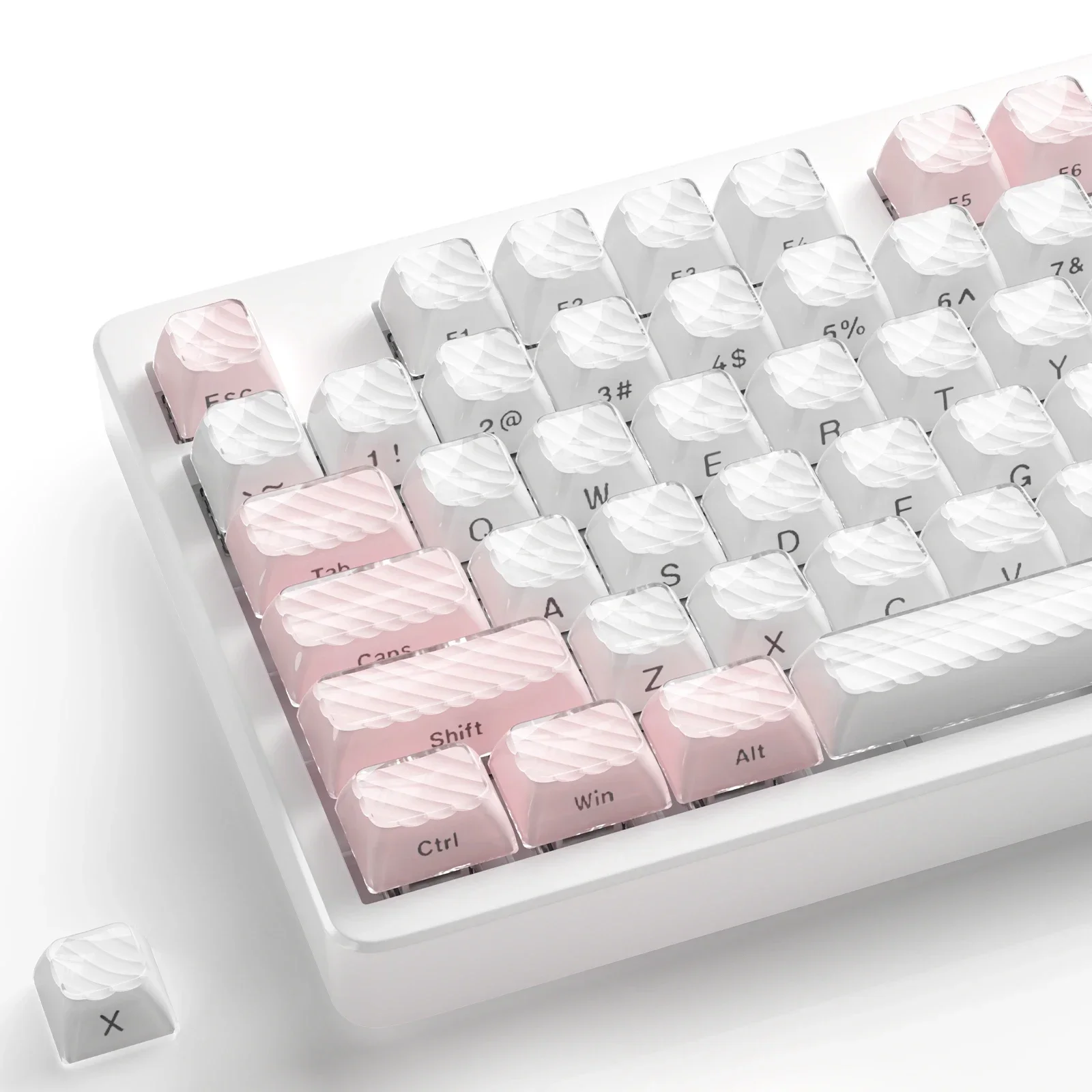 Crystal Jelly Crystal Side Engraved 113 Keys with OEM Height Keycaps