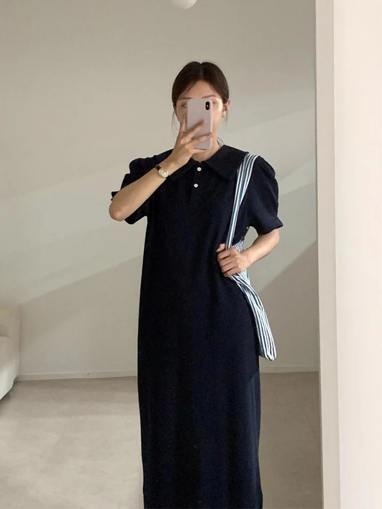 Liangliang rétro Ne ort Sve t-shirt Dr femmes été nouvelle jupe longue décontractée coton confortable respirant