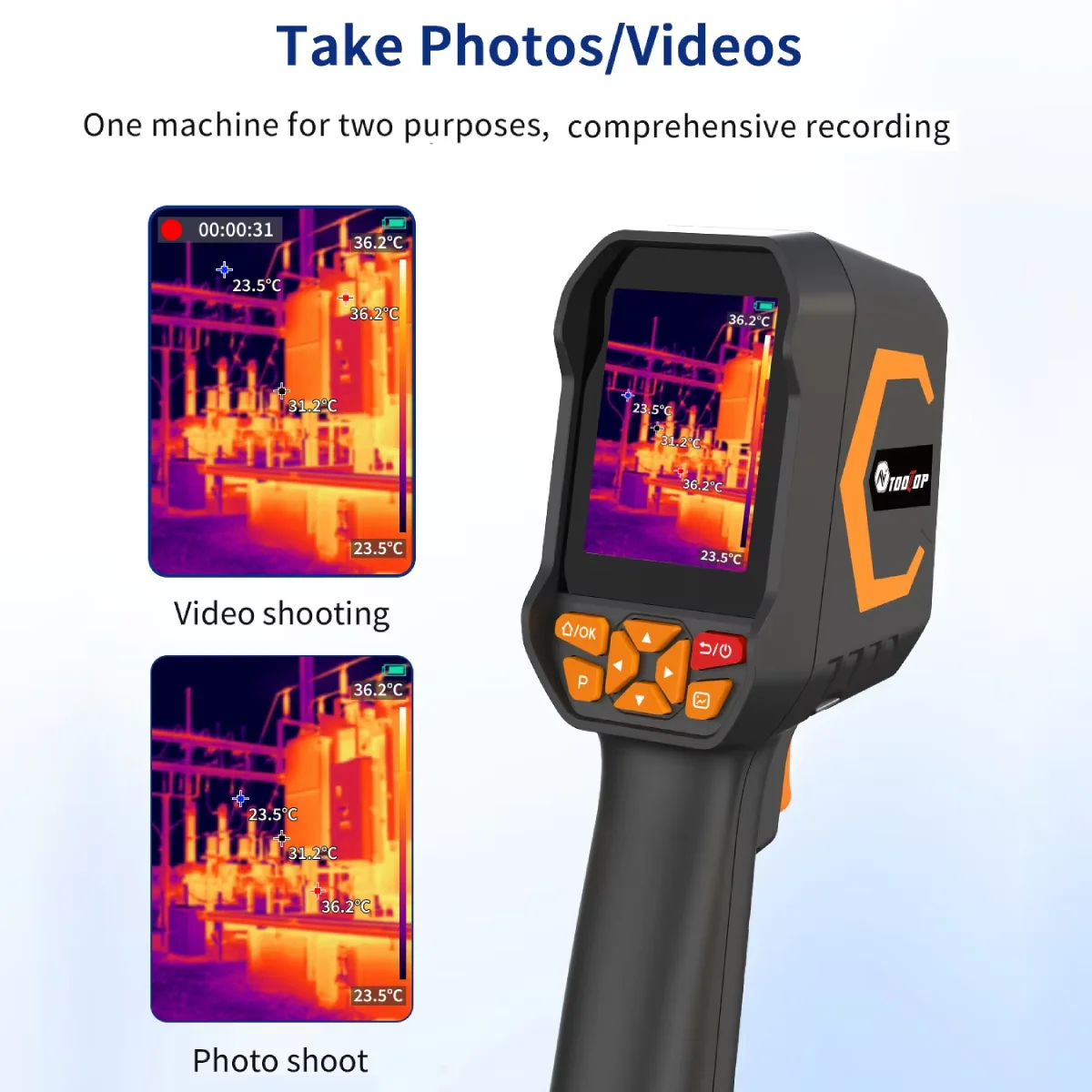 كاميرا TOOLTOP ET693B Super IR 300*225 للتصوير الحراري 120*90 مستشعر الأشعة تحت الحمراء-20 ~ 550 ℃   الكاميرا الحرارية للاختبار الكهربائي المنزلي