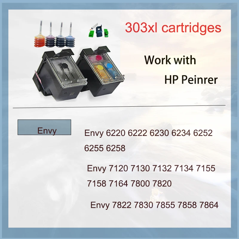 Vilaxh303XL Replacement for HP Envy Photo 6020 6030 6220 6230 7120 7132 7155 7158 7164 Printer for HP 303 XL hp303 Ink Cartridge