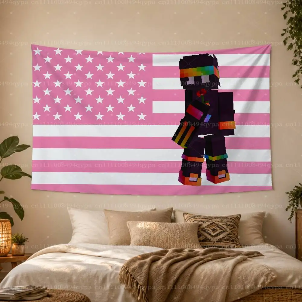 S-Spokeishere Spok U-Unstable Universe UU Amerikanischer Wandteppich mit rosa Flagge für Studentenwohnheim, Schlafzimmer, Outdoor-Dekoration, vier Ösen – Detail 15