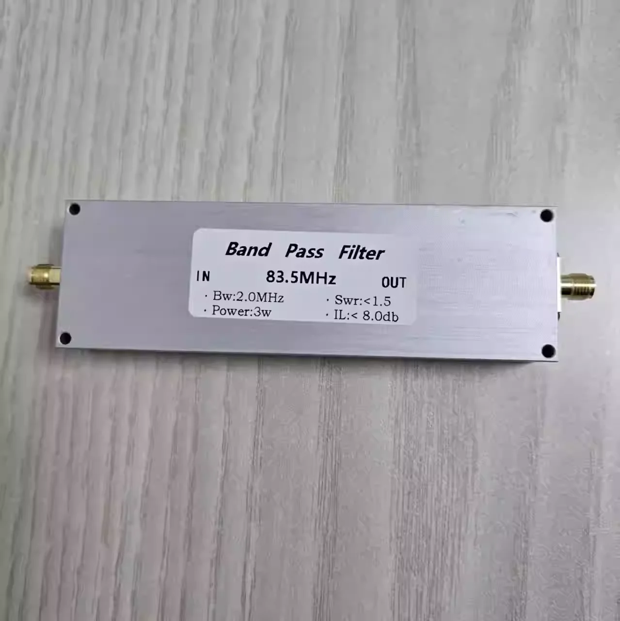 BPF-83.5M-3WSMA Plus FM broadcast frequency band bandpass filter with high isolation single frequency