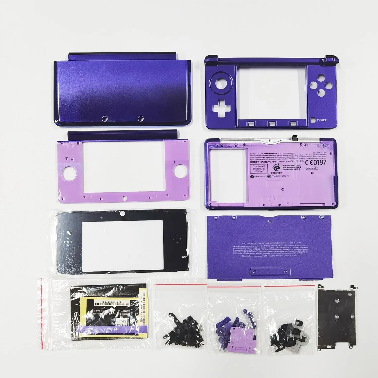 Imagem -02 - Conjunto Completo Shell do Alojamento para Nintendo 3ds Tampa do Case da Substituição