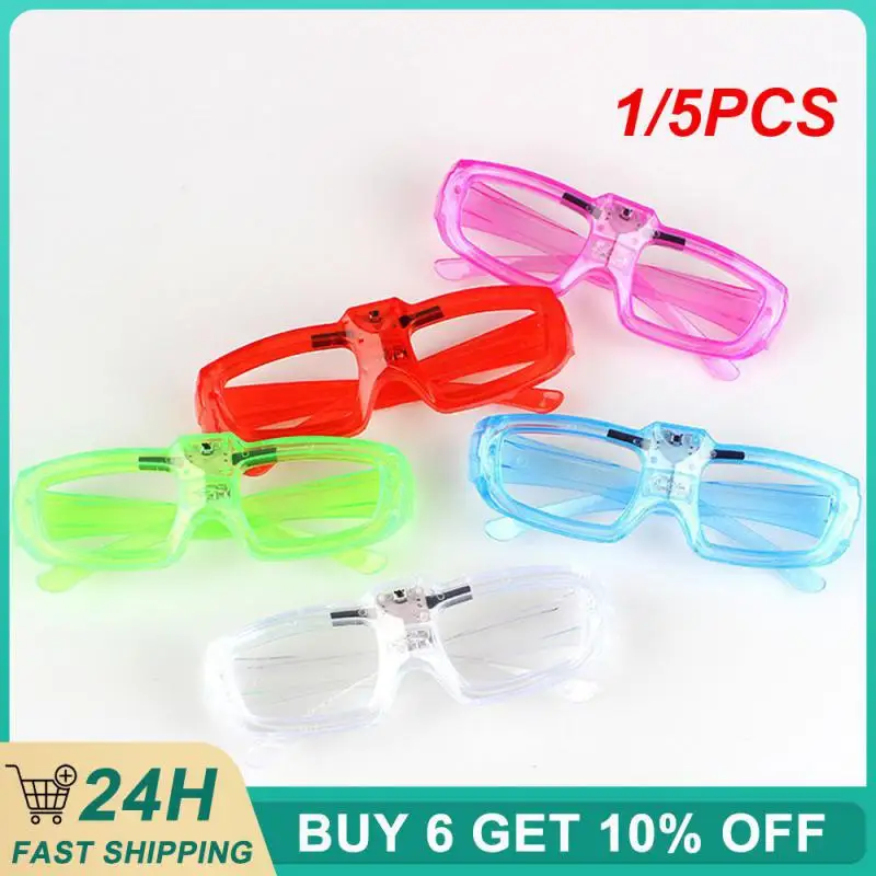 1/5PCS Holiday Accessories Props Eye-catching Nightclub Lighting Accessories Bar Popular Music Festival Led Glasses Fun And Fun