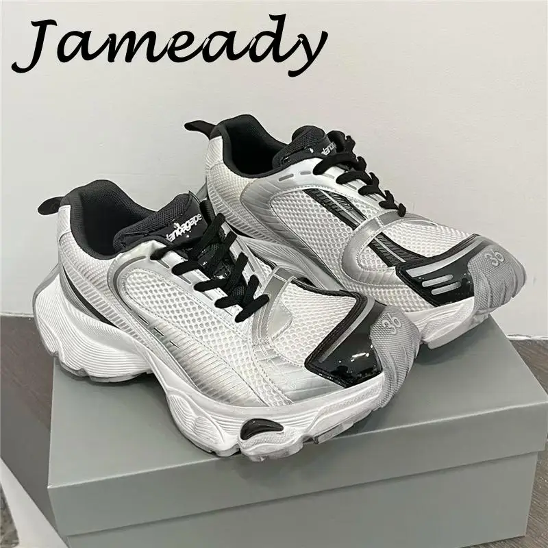 Luxury Designer Unisex Shoes Chunky Heel Platform Fashion Runway Sport Shoes Breathable Increasing Casual Trainers Male Hot New