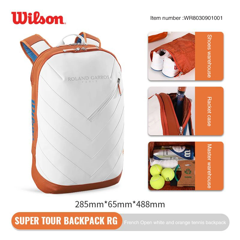 Borsa da tennis Wilson originale zaino multifunzionale di grande capacità con scomparto per scarpe indipendente scomparto isolato