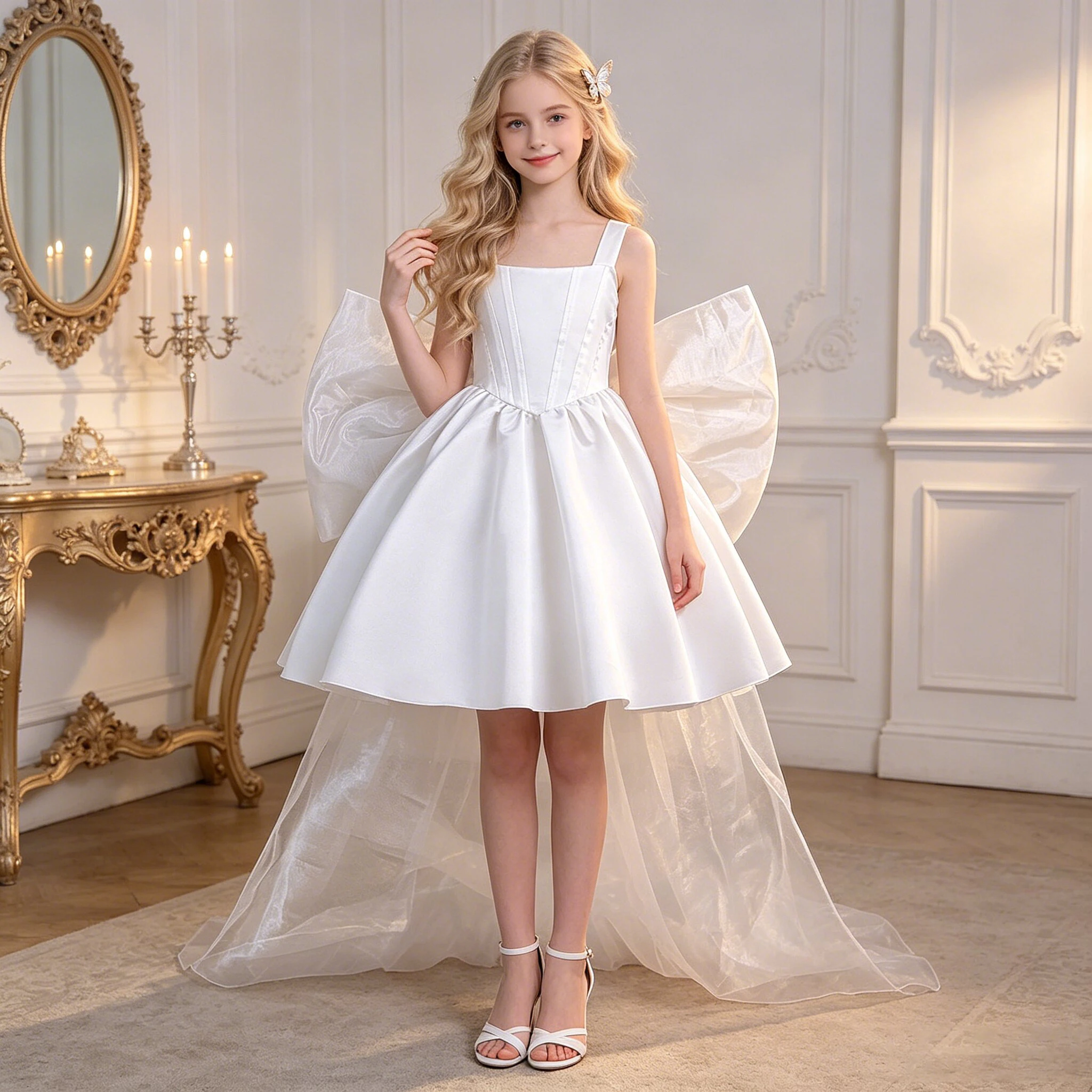 Vestido de Moda para Niñas, Elegante, para Bautizo, Dama de Honor, Fiesta de Boda, Princesa, Baile de Graduación, Primera Comunión, Cumpleaños, Noche