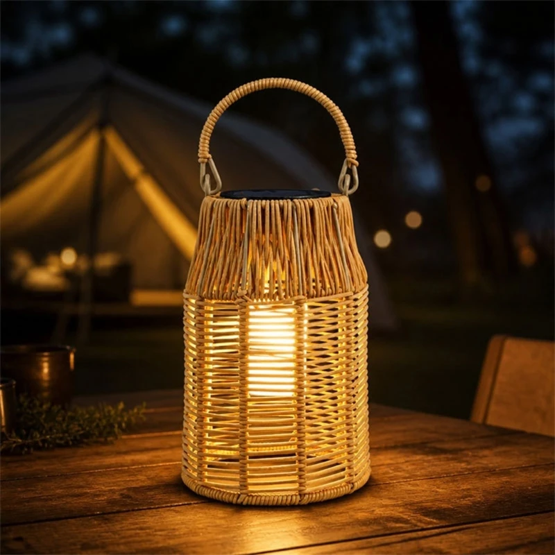 Solar Outdoor Hanging Accent with Textured Shade, Patio Balcony Decor Piece, Cordless Rain-Ready for Yard Use best sale