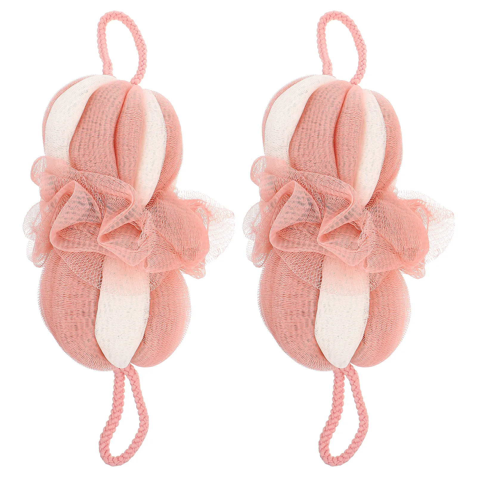

2Pcs Bathing Balls Long Supple Shower Flowers Hanging Rope Home Bathroom Shower Tools Bubble Foaming Bath Scrubber