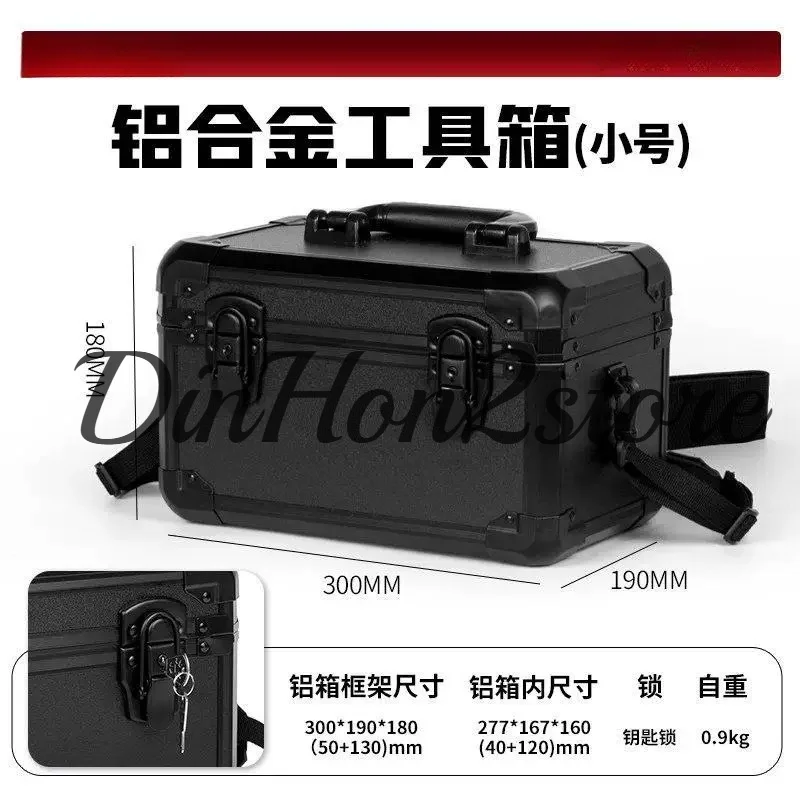 Portable shock-proof aluminum alloy instrument case, high-quality portable sturdy shell toolbox