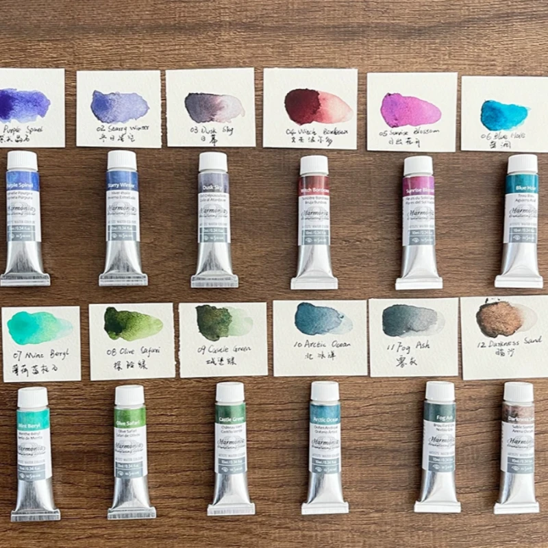 Japan Kusakabe Precipitation Color Translucent Watercolor Paint 10ml Tube Harmonia Series Layered Color Art Supplies