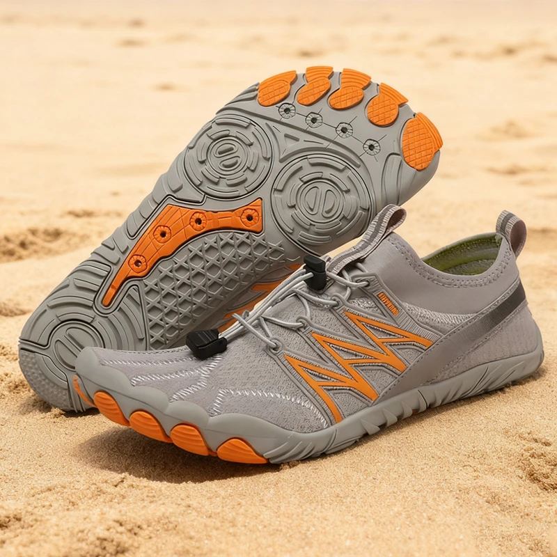 

New Men's Qiuck-Dry Outdoor Beach Aqua Shoes Non-Slip Breathable Water Shoes Sport Swimming Five Finger Sneakers Size 36-46