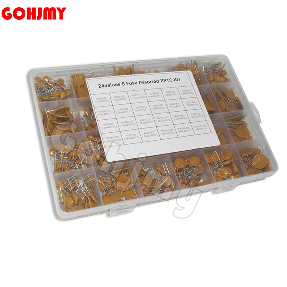 

610 шт./компл., 24 вида, 0,05 А, 0,1 А, 0,2 А, 0,5 А, 1,1 А, самовосстанавливающийся предохранитель, комплект PPTC 0,25 А, 0,3 А, 0,75 А, 0,9 А, 1,35 А, 2 А, 2,5 А, 3,75 А
