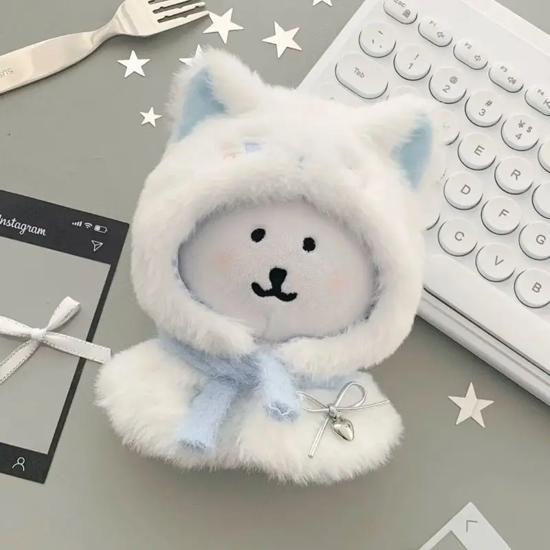 10cm20cm 속성없는 면 인형 바다 별 스노우 폭스 시리즈 아기 옷 망토 귀여운 모자 카와이 면 망토 변경