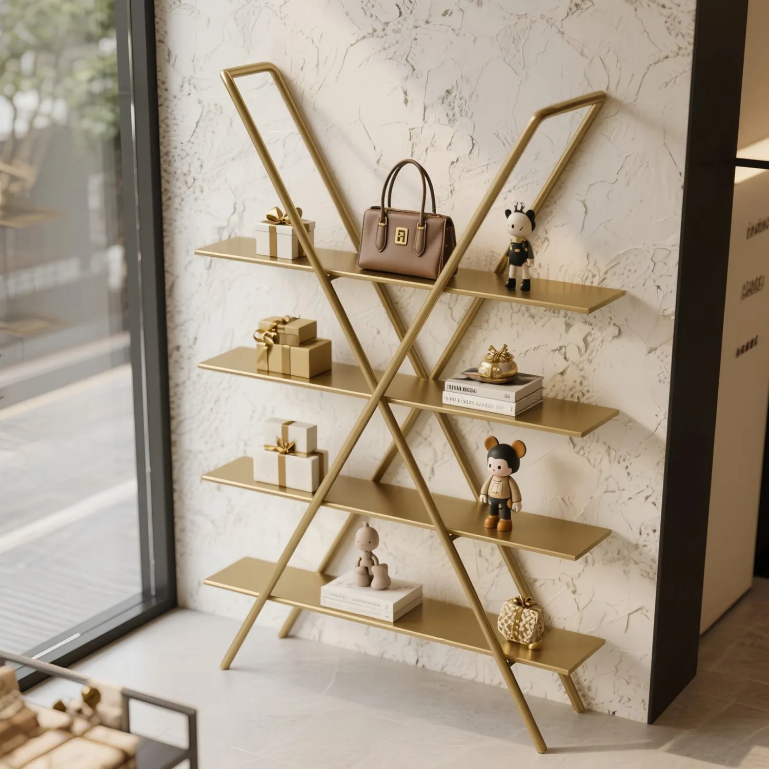 Shelf Display Rack Multi-layer Shelf Barber Shop Display Cabinet Sample Shelf Product Display Rack Office Partition