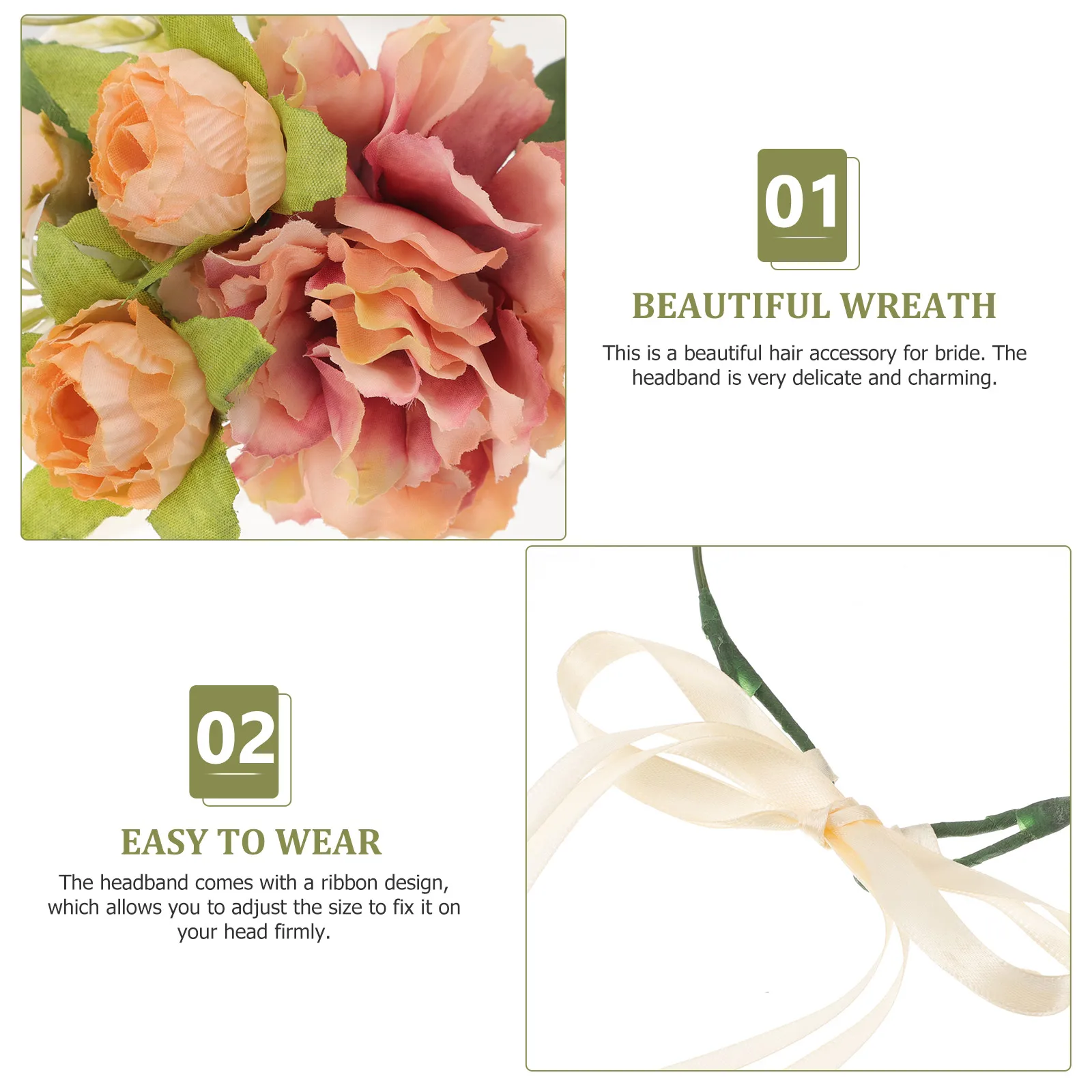 

Ribbon Big Flower Headband Bridal Hair Accessories Wedding Headbands Bridesmaid
