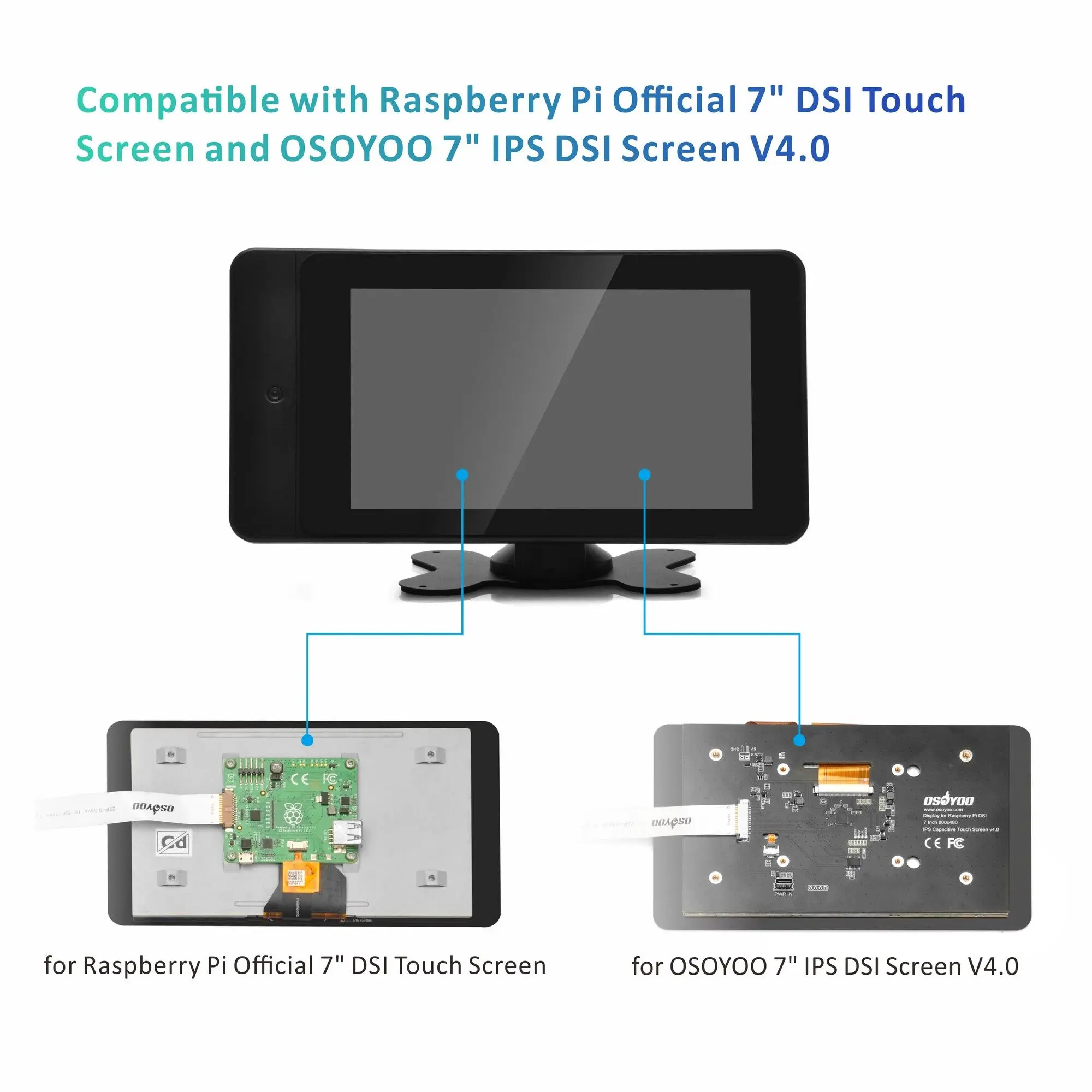 OSOYOO PiStudio Case for Raspberry Pi 5/4/3/2 - Compatible with Raspberry Pi Official 7inch DSI and OSOYOO 7” IPS DSI screen