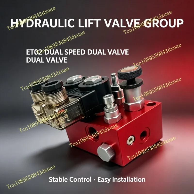 Hydraulic Lift Valve Bank ET02 02SV Double Speed Double Valve Threaded Cartridge Solenoid Valve for Lift Platform