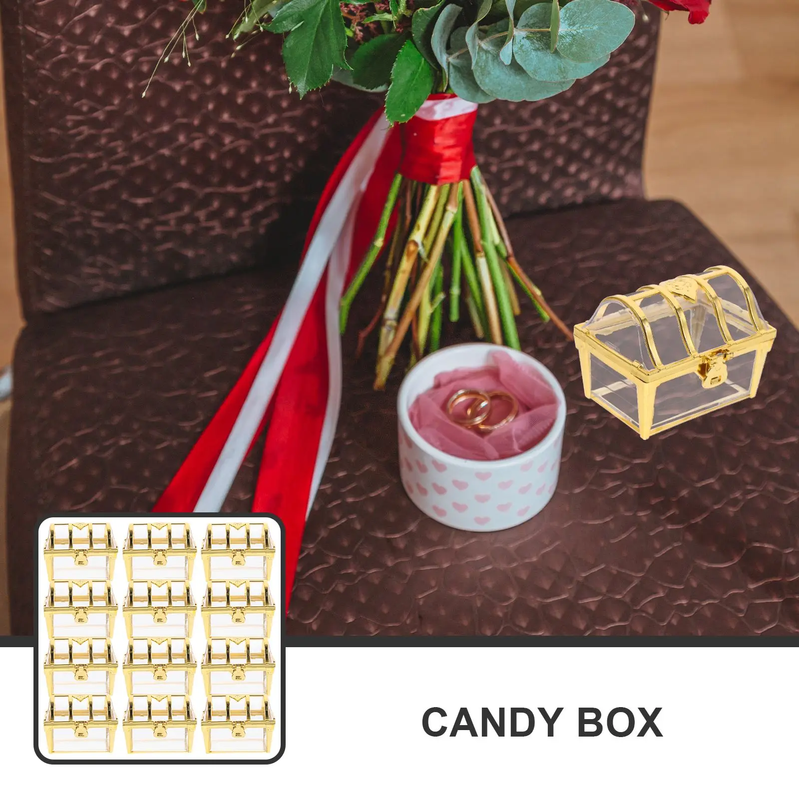 12pcs/lot French Sugar Box Light Luxury Golden Candy Champagne Color Wedding Candy Box Wedding Accompanying Paper Gift Box