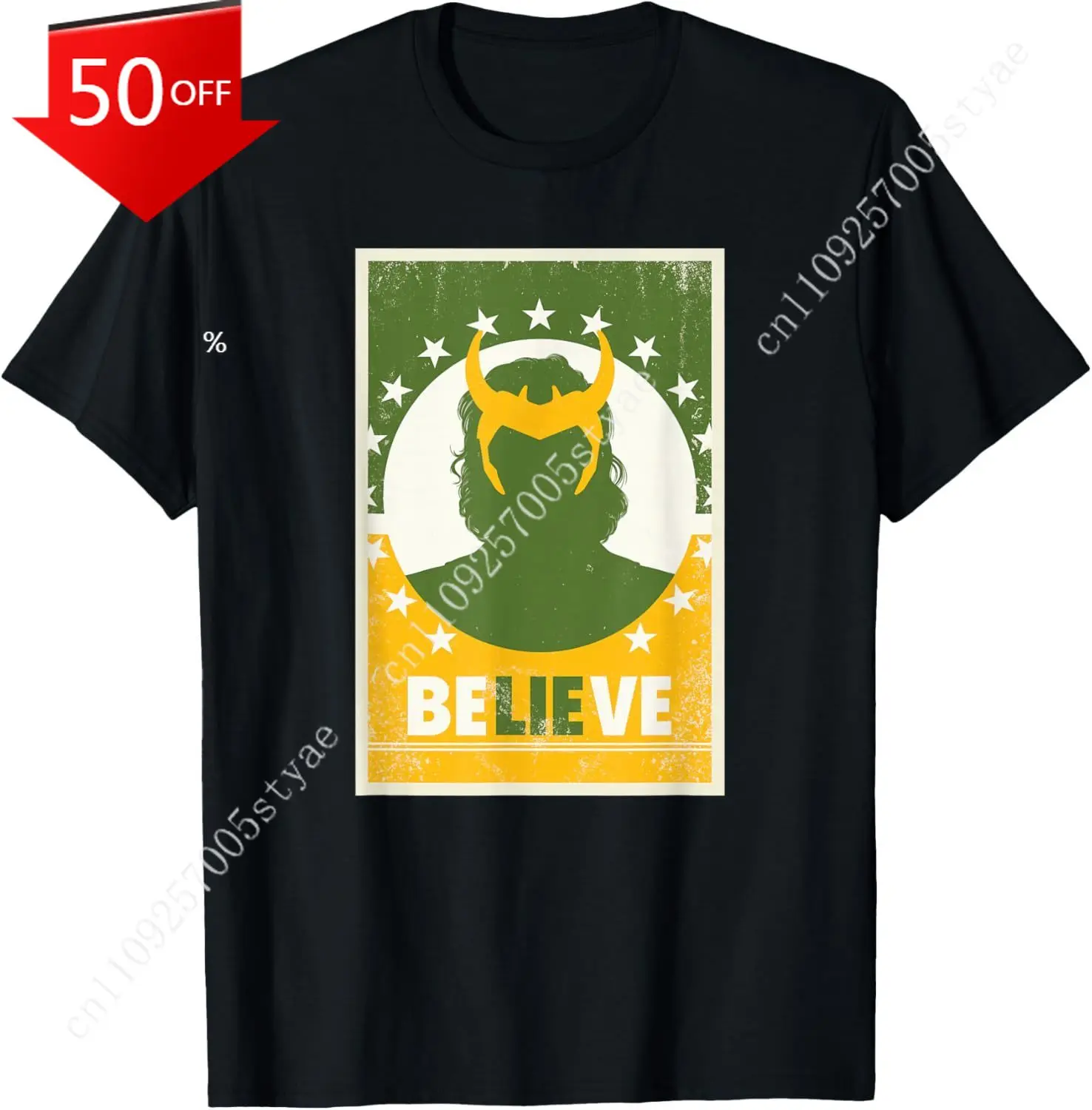 

Marvel Loki Believe President Loki Poster Mens Womens T-Shirt