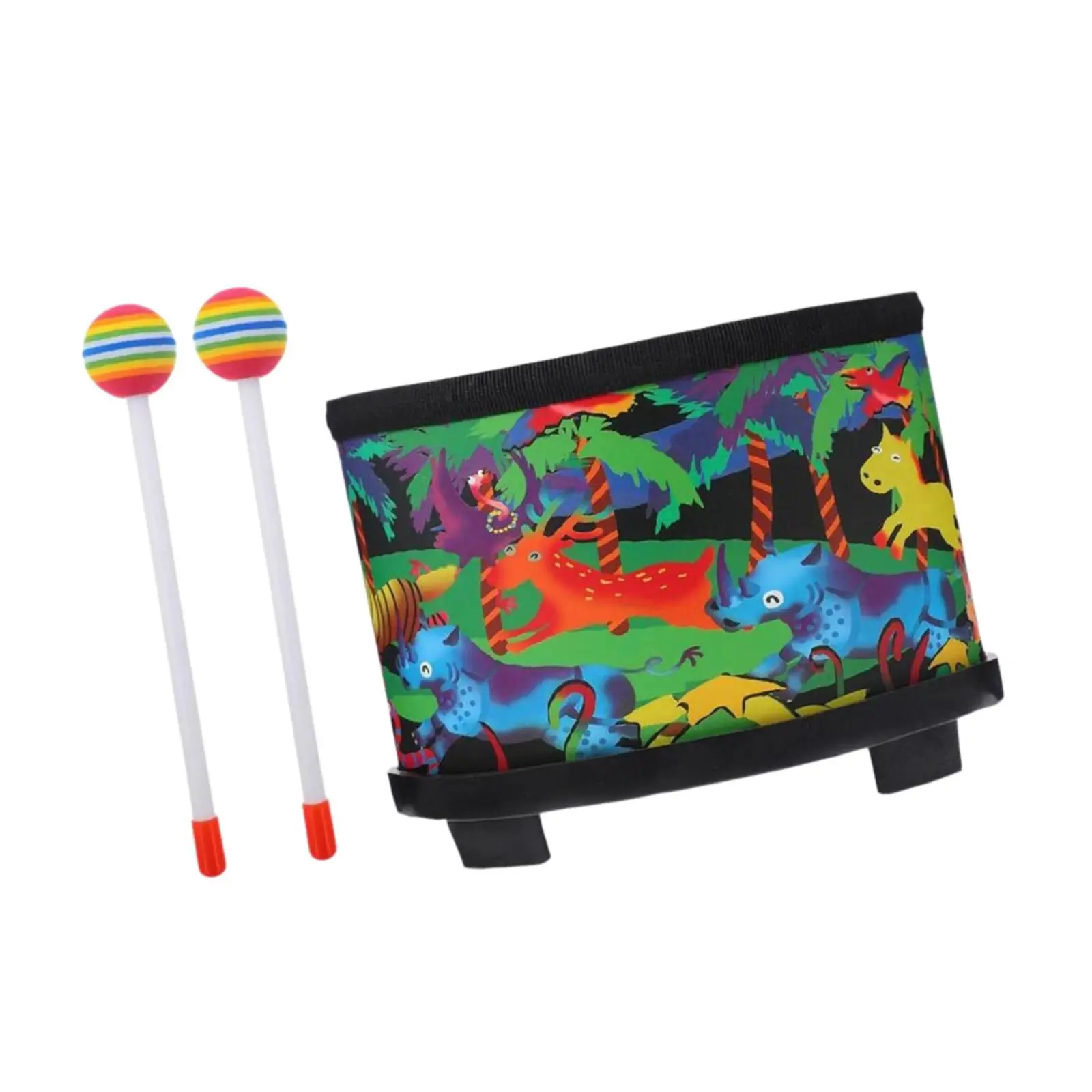 Floor Tom Drum with Mallet Teaching 9.92inch Montessori Early Learning Bongo Drum for Baby Concert Kids Birthday Gift Dance
