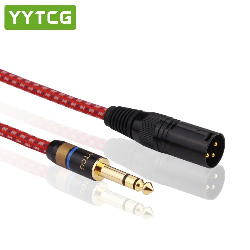 YYTCG-Cabo Hifi, 6,35mm para XLR macho, 4N OFC, 2 XLR macho para dupla 6,35, 0,5 m, 1m, 1,5 m, 2m, 3m, 5m