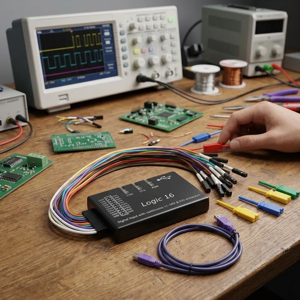 USB 2.0 For logic Analyzer with 16 Input Channels and 100M Sample Rate for Advanced Electronics Development and Use