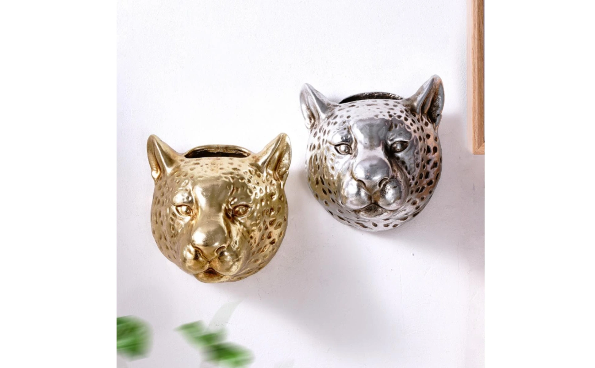 Leopard Head Planter Spotted Animal Head Planter Animal Face Flower Pot Open Top Home Decor Sturdy Leopard Head Planter Spotted Animal Head Planter Animal Face Flower Pot Open Top Home Decor Sturdy