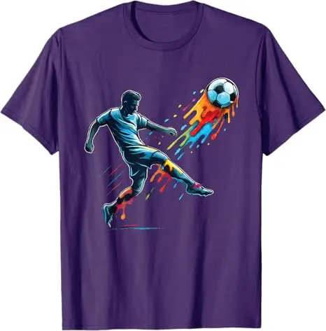 Fußball-Drip Jungen Mode Jugend Fußball T-Shirt Y2k Fußball-Liebhaber Neuheit T-Shirt Sportbekleidung für Männer, Fußballspieler-Bekleidung – Detail 6