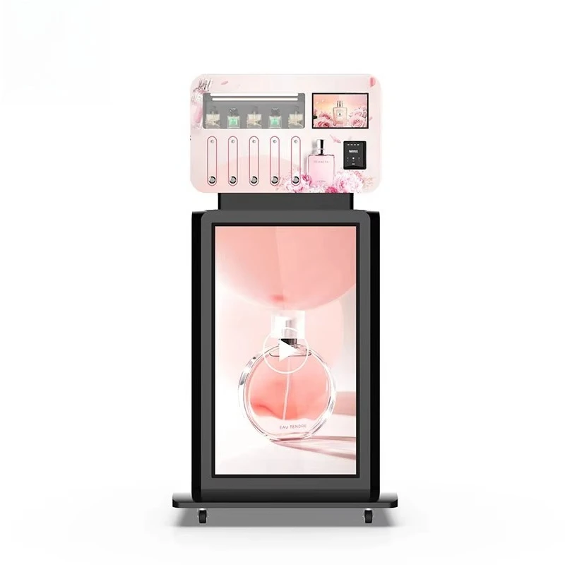 

Индивидуальный рекламный торговый автомат для парфюмерии для торговых центров, металлическая система оплаты монет для распыления одеколон, торговый автомат