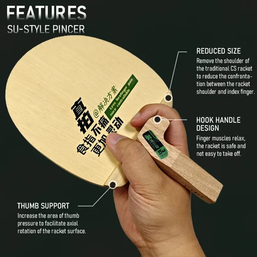 Imagen 2 del producto SANWEI SU PINCER Hoja de tenis de mesa con agarre para bolígrafo, hoja de Ping Pong de forma especial, mejor sensación de sujeción