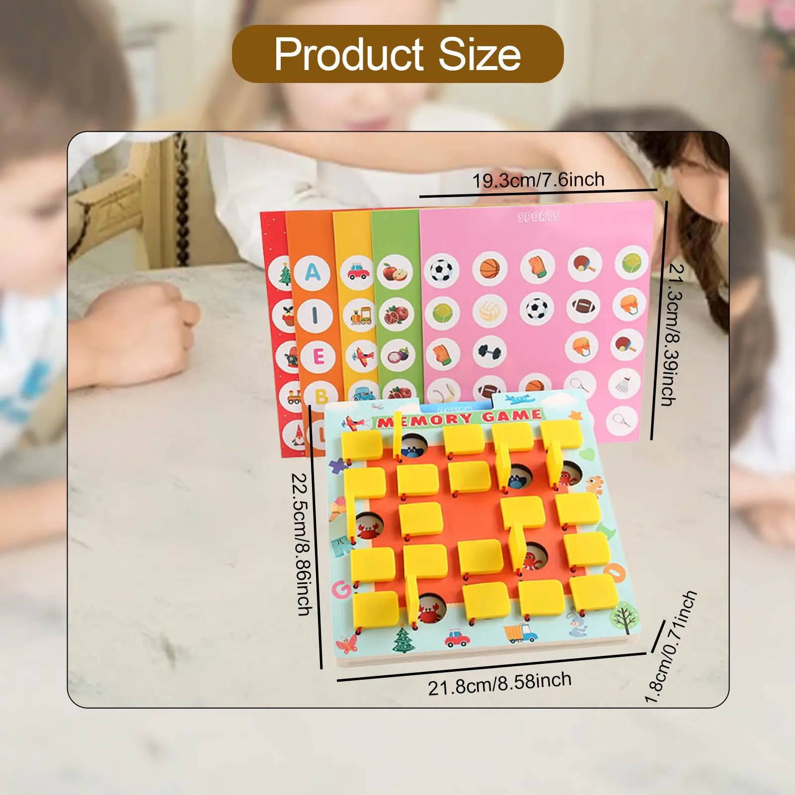 

Wooden Chess Board Game Kids Brain Teaser Developmental Fun Teaching Aids Memory Matching Chess Game for Gathering Parties