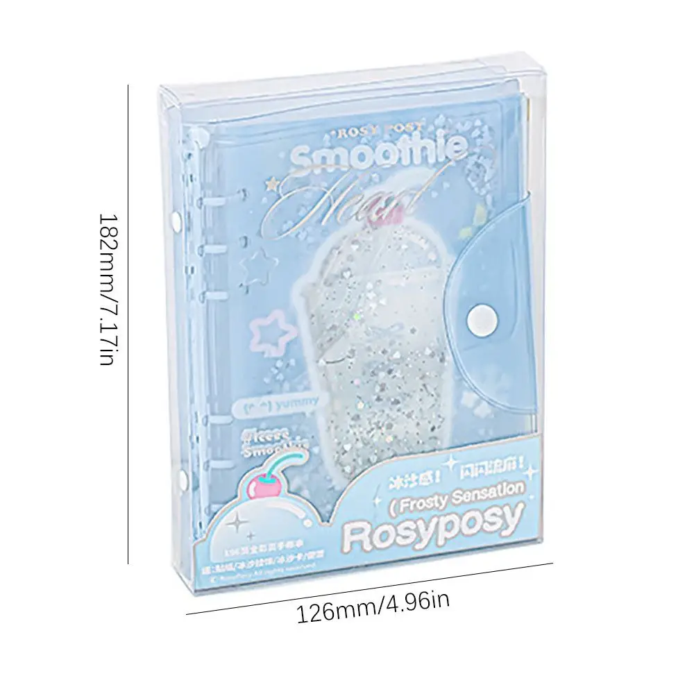 Carnet de notes portable en PVC série conviviale rée, bloc-notes à feuilles adt, 6 classeurs, enveloppe à anneaux, grand livre