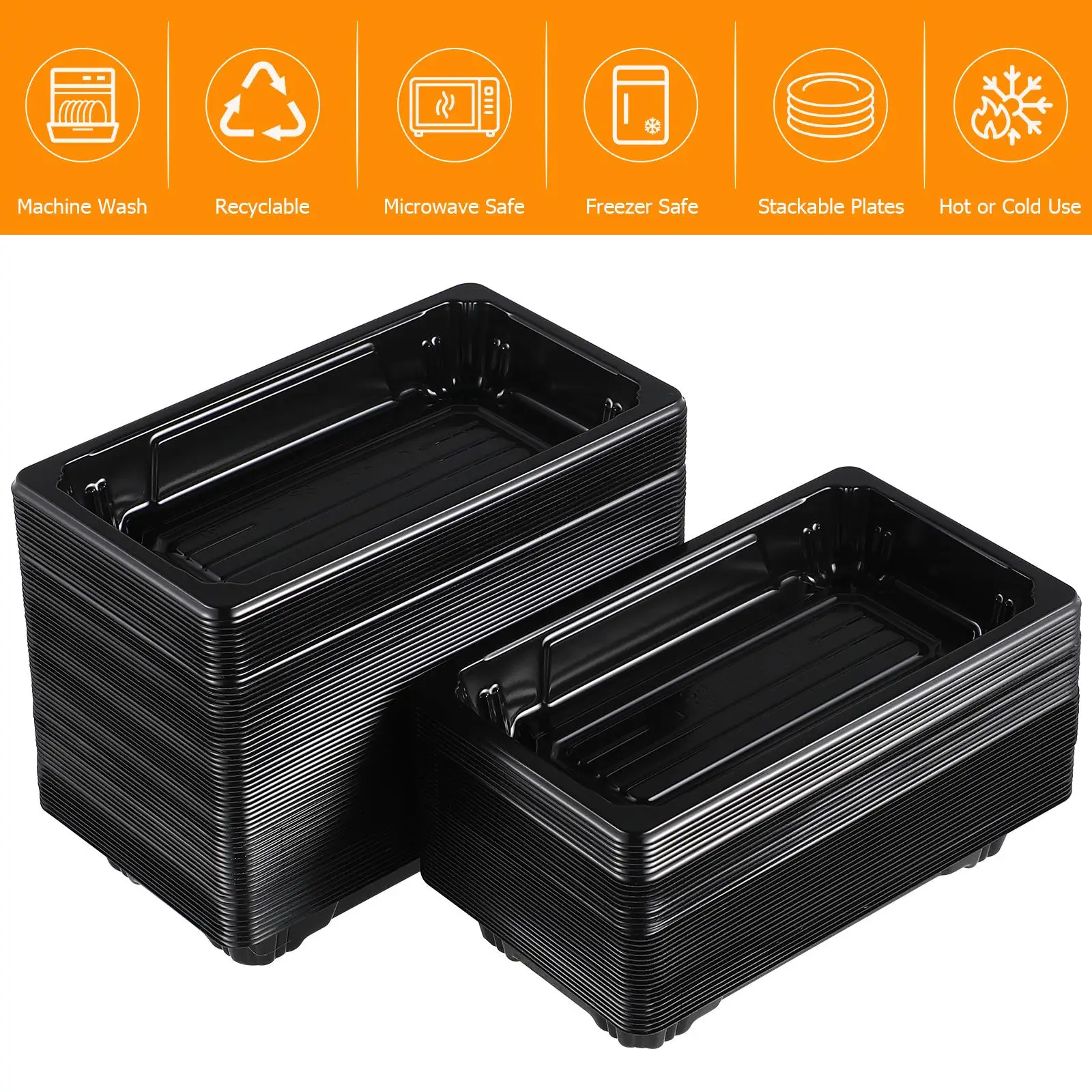 

100pcs Sushi Disposable Food Packaging Eco Friendly No Smell Temperature Resistant Heat Preservation Lunch Boxes Fruit