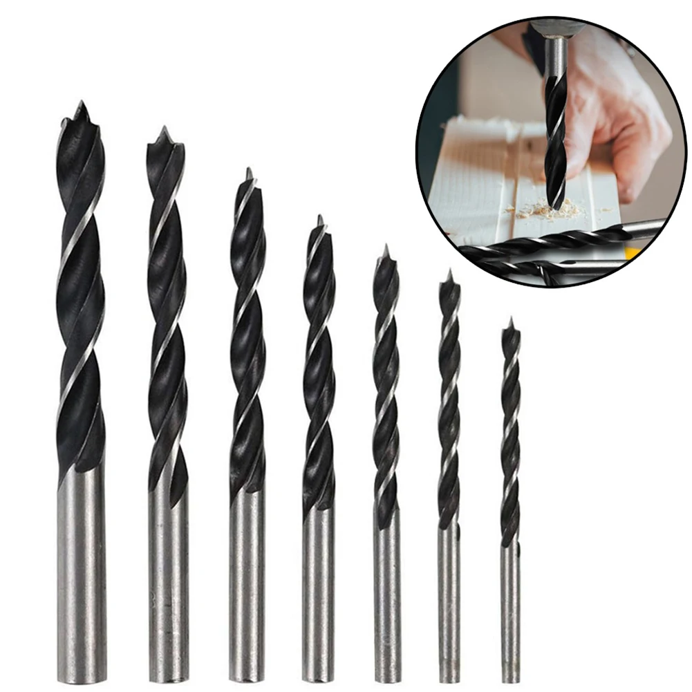 Easy and Precise For Wood Drilling with 7Pcs Three Point For Woodworking Drill Bits Set Perfect for DIY Projects