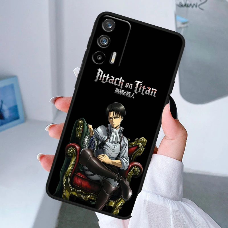 Attack On Titan Anime For OPPO Realme GT Neo 10 9i 8i 7i 6s 5 Narzo 50i 50A 240W Pro Plus Black Soft Phone Case