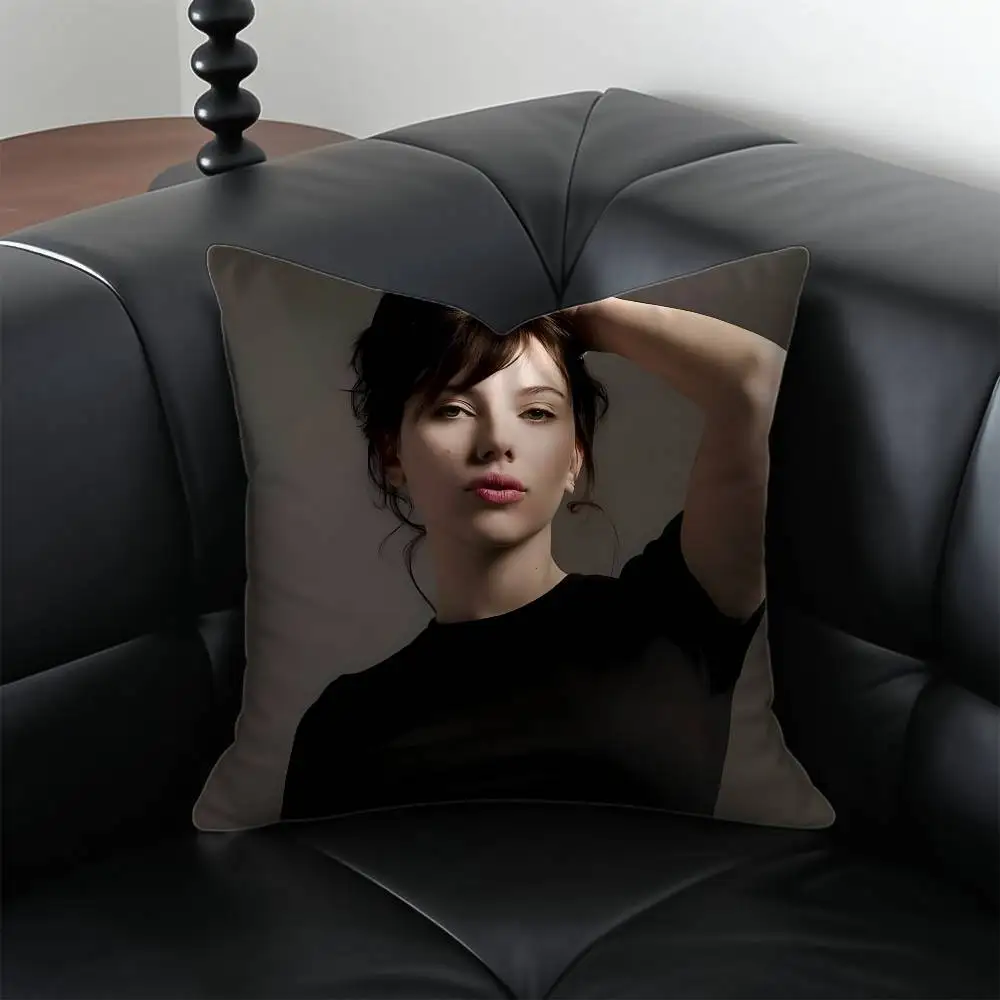 S-Scarlett J-Johansson المغني كيس وسادة مكافحة الغبار المخدة غير مرئية سستة حريري قصير أفخم غطاء وسادة أريكة
