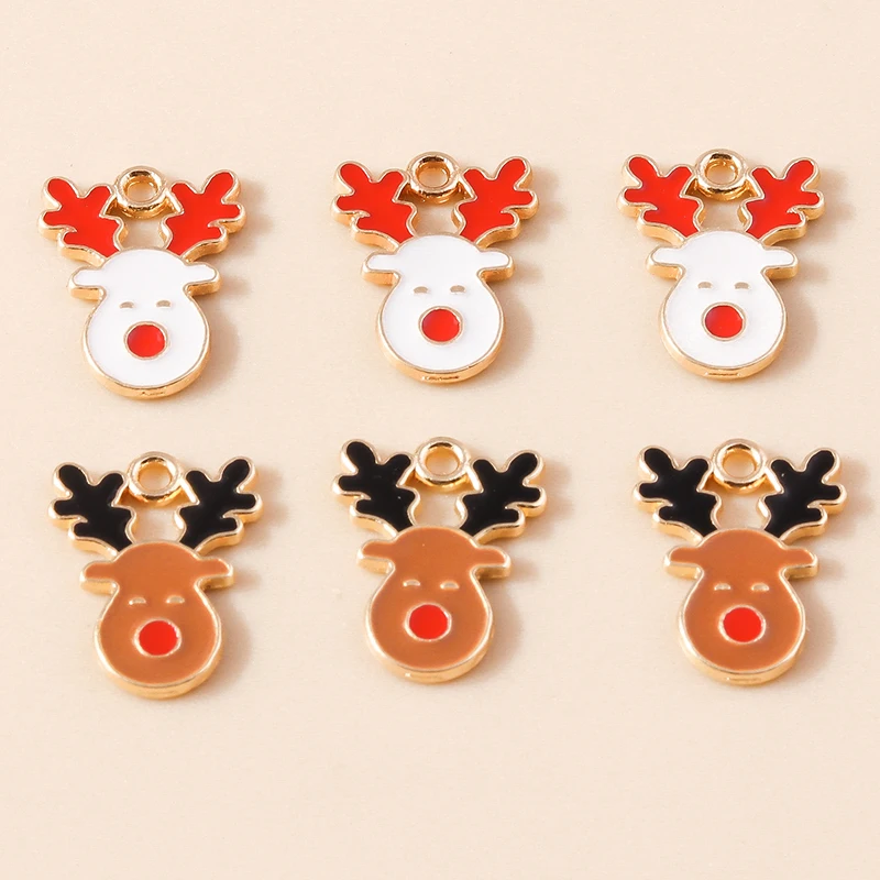 20 Stück Mix süße Emaille Weihnachten Schneemann Baum Hirsch Weihnachtsmann Charms Anhänger für Schmuckherstellung Halsketten Ohrringe DIY Geschenke – Detail 8