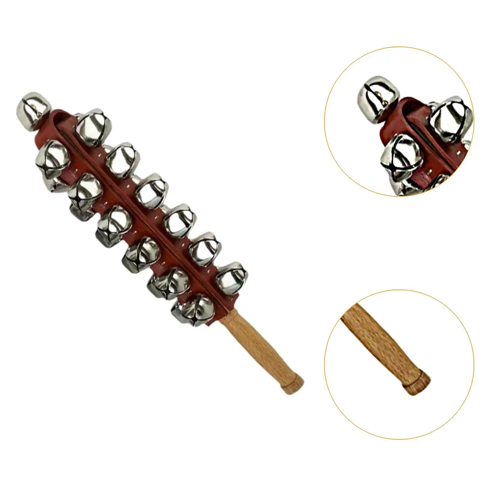 Christmas Hand Sleigh Bells, Portable Clear Sound Hand Bells, Hand Jingle Bell Shaker Rattle Musical Instruments